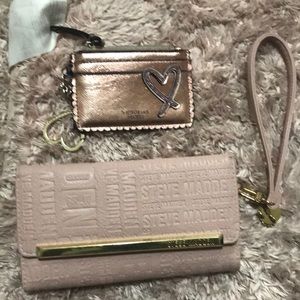 A wallet and coin pouch